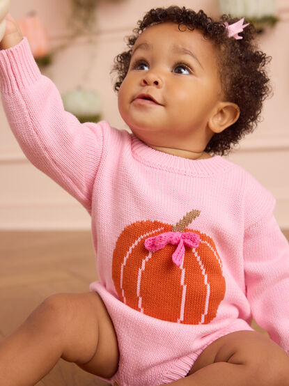 Hazel Pumpkin Sweater Bubble By Mudpie - AS Kids