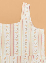 Horseshoe Bow Stripe Jumpsuit Detail 2 - AS Kids