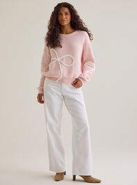 Briar Braided Bow Mama Sweater Detail 3 - AS Kids