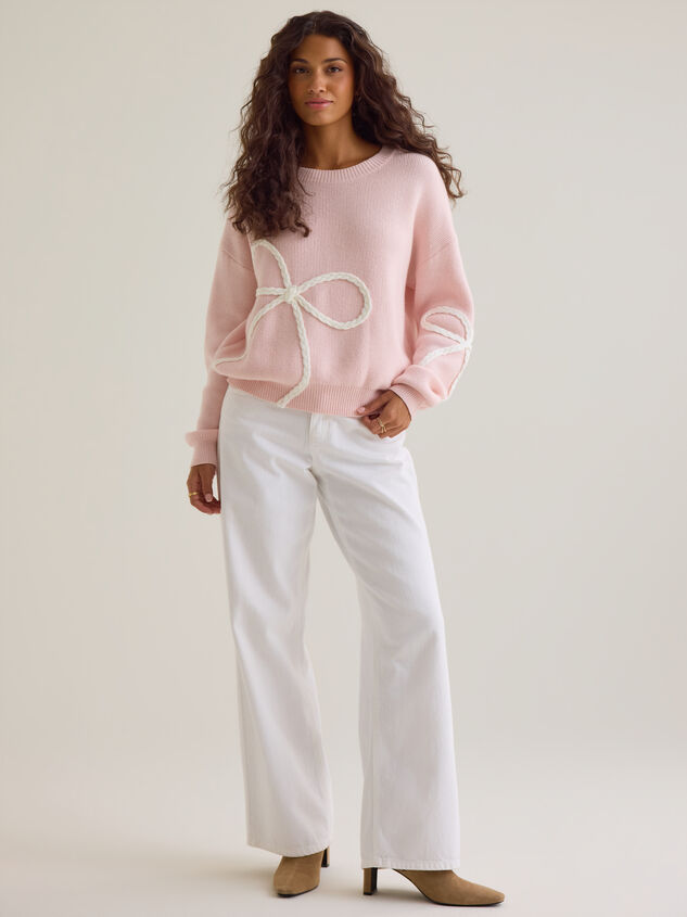Briar Braided Bow Mama Sweater Detail 3 - AS Kids