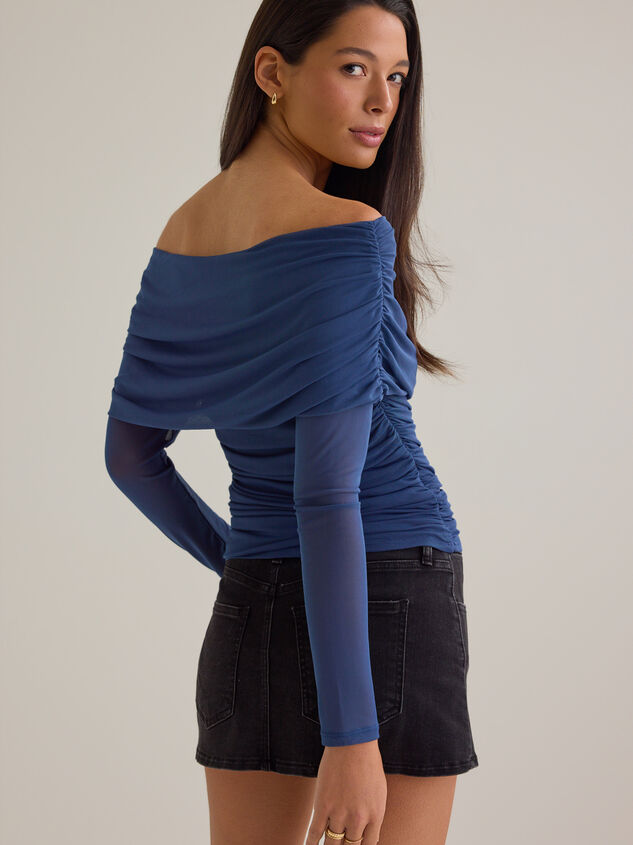 Sally Off Shoulder Mesh Top Detail 4 - AS Kids