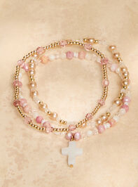 Beaded Cross Charm Bracelet Set - ALTAR'D STATE KIDS