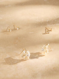 Flower Pearl Cluster Earring Set Detail 2 - ALTAR'D STATE KIDS