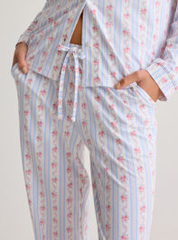 Anna Floral Striped Mama PJ Set Detail 3 - AS Kids