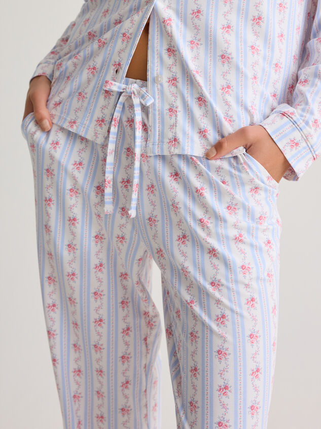 Anna Floral Striped Mama PJ Set Detail 3 - AS Kids