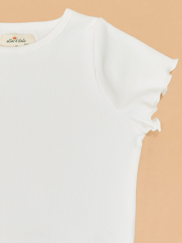 Elena Ribbed Lettuce-Edge Tee Detail 3 - AS Kids