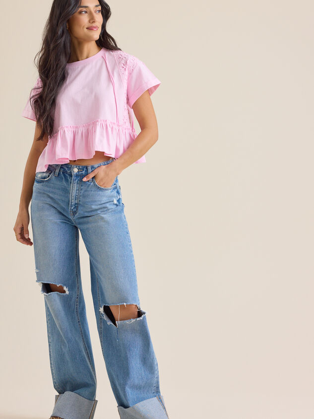 Avery Eyelet Babydoll Top Detail 2 - ALTAR'D STATE KIDS