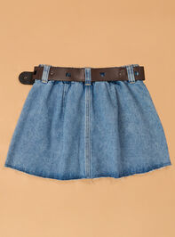 Hadley Pleated Denim Skort Detail 3 - AS Kids