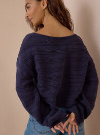 Jude Textured Boatneck Sweater Detail 5 - AS Kids