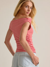 Charla Stripe Boat Neck Top Detail 2 - AS Kids