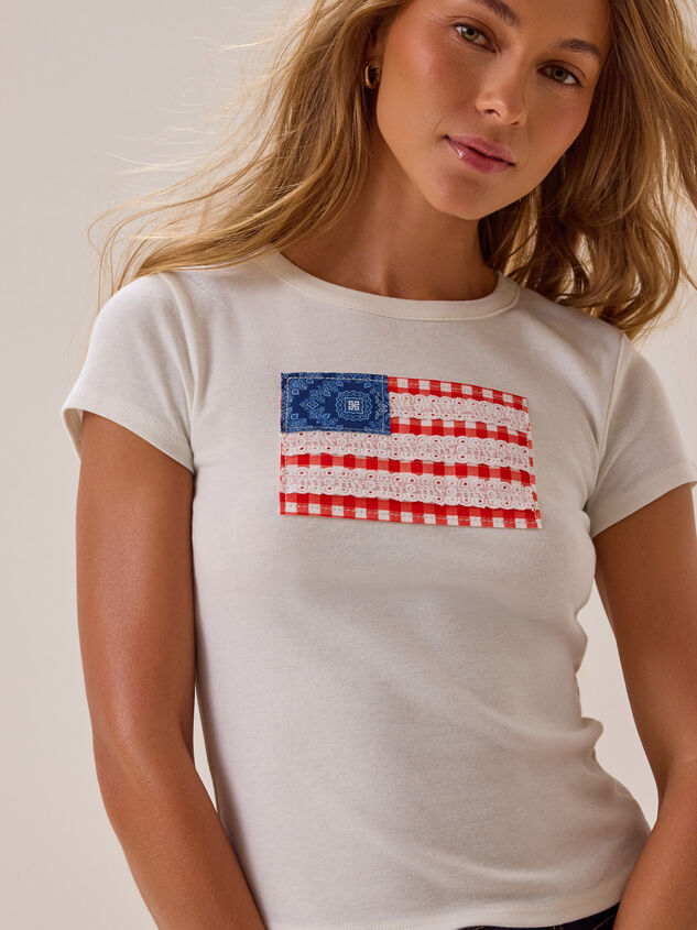USA Flag Baby Tee Detail 2 - AS Kids