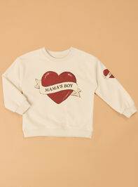 Mama's Boy Graphic Sweatshirt Detail 2 - AS Kids