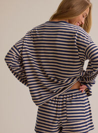 Reese Stripe Lounge Top Detail 4 - AS Kids