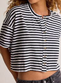 Keaton Button-Up Stripe Top Detail 2 - AS Kids