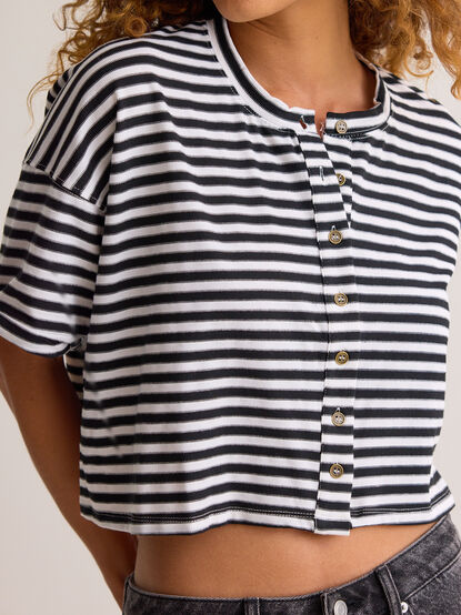 Keaton Button-Up Stripe Top - AS Kids