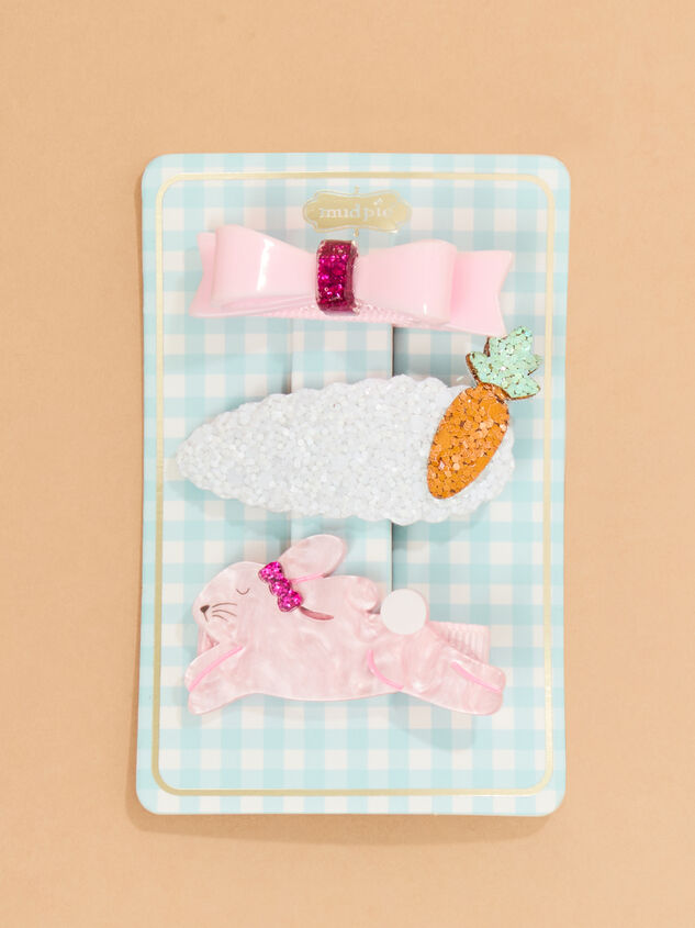 3-Piece Easter Hair Clip Set by Mudpie Detail 4 - ALTAR'D STATE KIDS