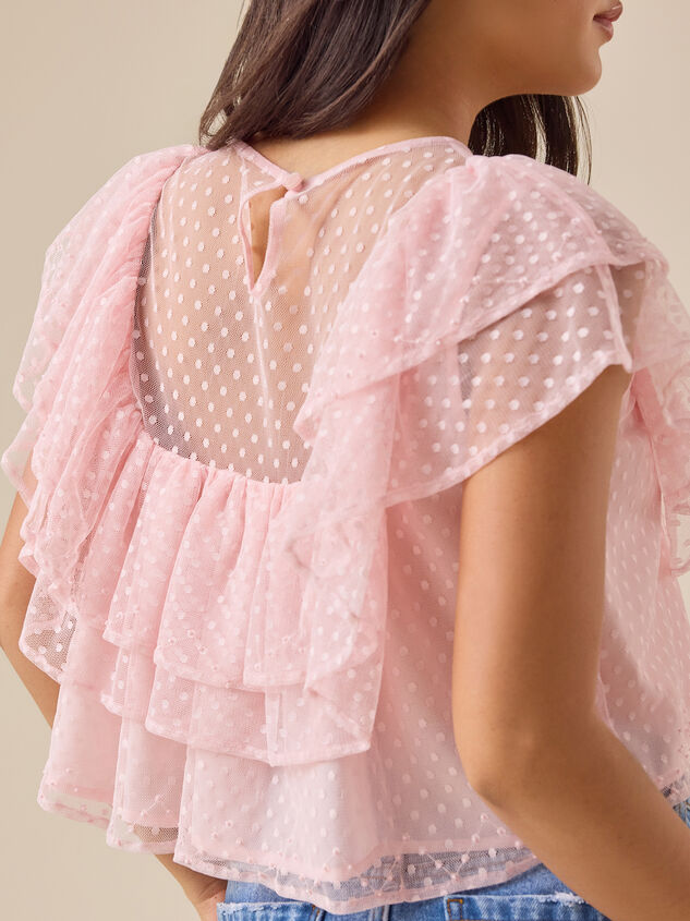 Brooklyn Dot Mesh Embroidered Top Detail 4 - ALTAR'D STATE KIDS