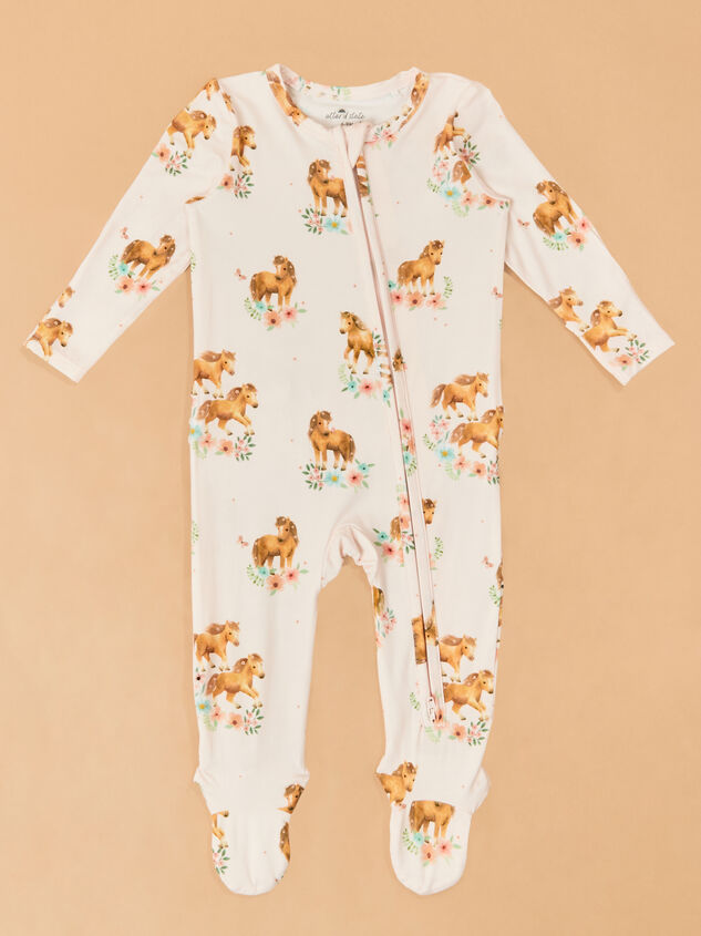 Penelope Pink Pony Ruffle Footie - ALTAR'D STATE KIDS