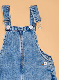 Madelyn Embroidered Daisy Overalls Detail 3 - AS Kids