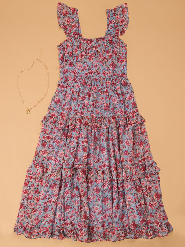 Ellie Floral Midi Dress & Necklace - AS Kids