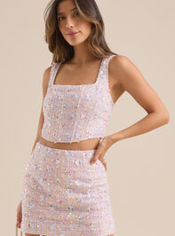 Ella Floral Sequin Tweed Corset Detail 5 - ALTAR'D STATE KIDS