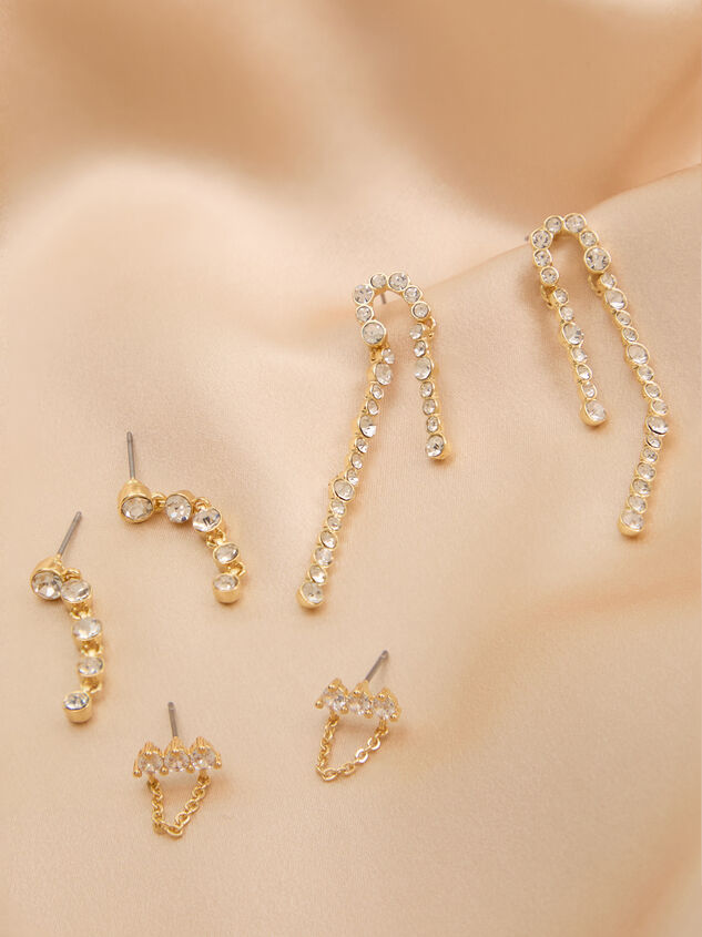18K Gold Crystal Dangle Earring Pack - AS Kids
