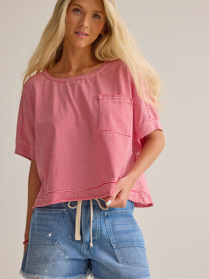 Abigail Stripe Cropped Tee - AS Kids