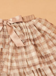 Gracie Gingham Tutu Skort Detail 2 - AS Kids