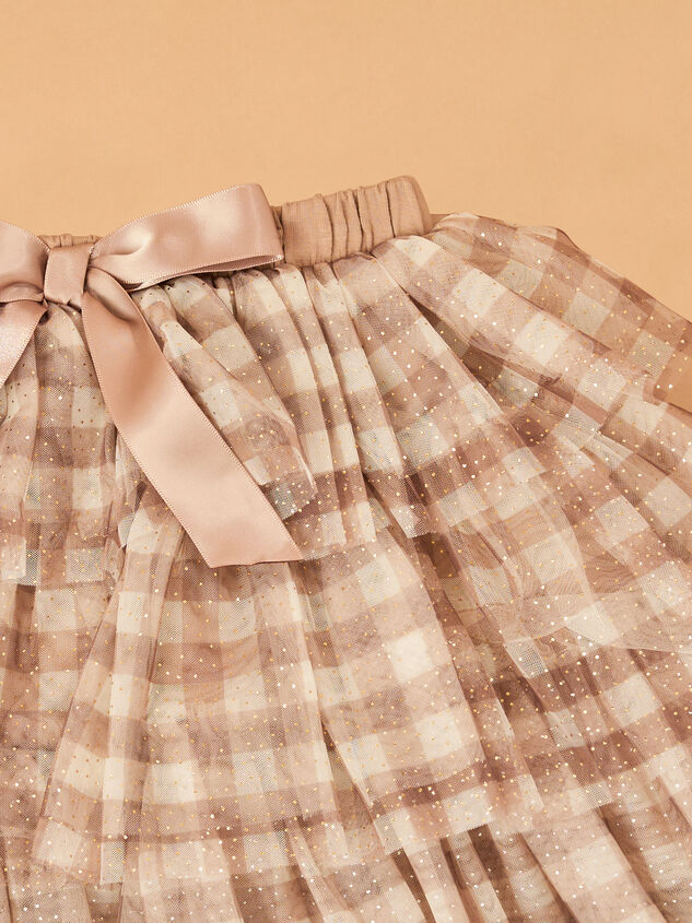 Gracie Gingham Tutu Skort Detail 2 - AS Kids