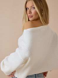 Chandler Ribbed Boatneck Crop Sweater Detail 5 - AS Kids