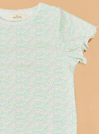 Ana Floral Flutter Sleeve Tee Detail 3 - AS Kids