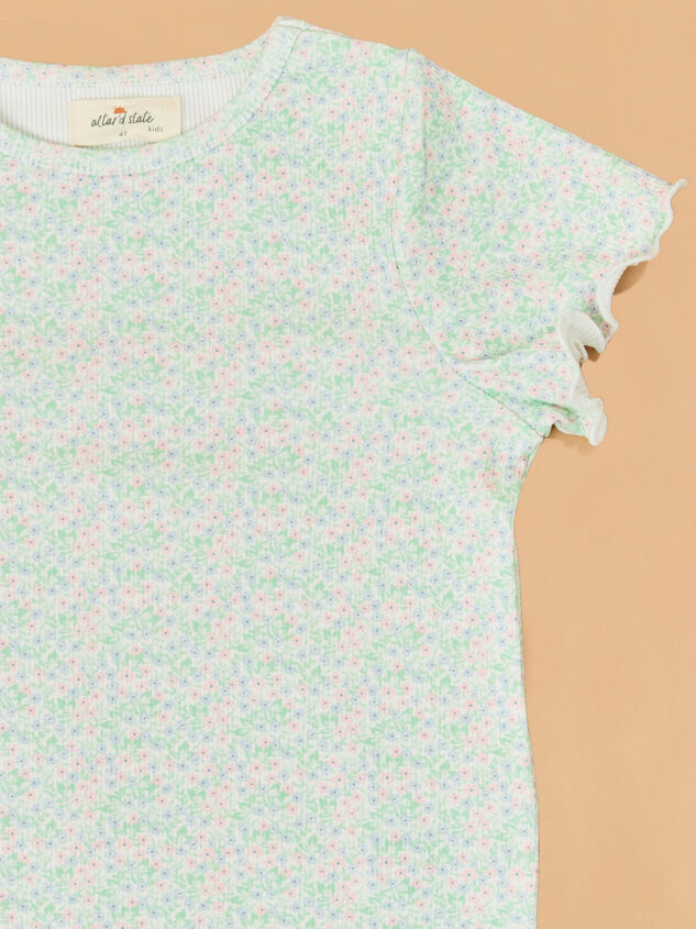 Ana Floral Flutter Sleeve Tee Detail 3 - AS Kids