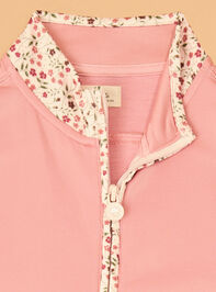 Abby Floral Trim Full Zip Jacket Detail 4 - AS Kids