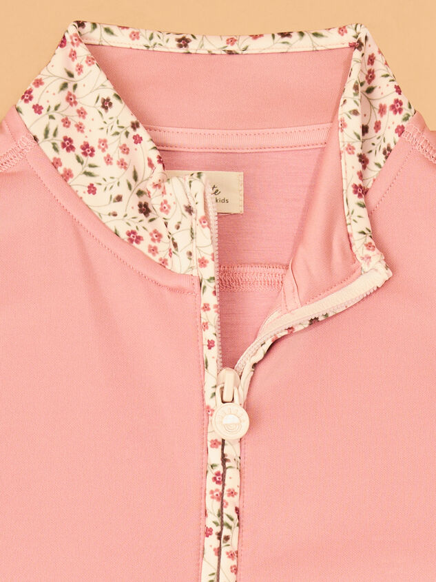 Abby Floral Trim Full Zip Jacket Detail 4 - AS Kids
