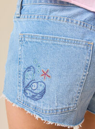 Isla Sea Embroidered Denim Short Detail 6 - ALTAR'D STATE KIDS
