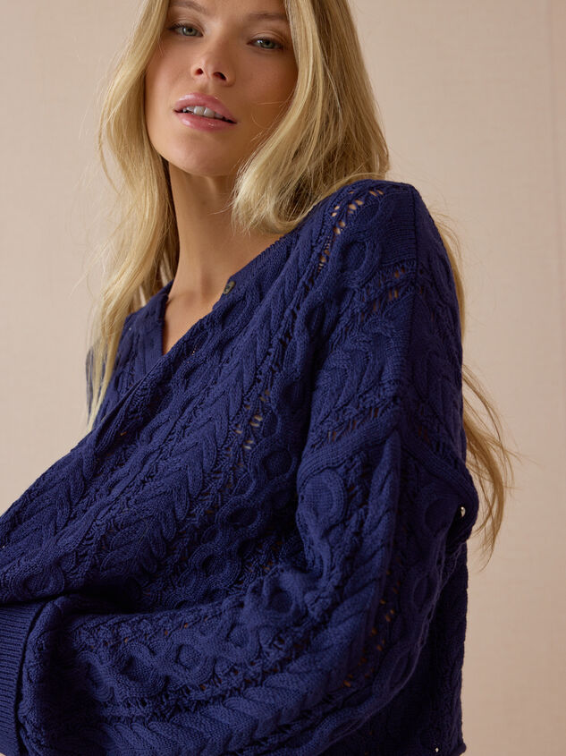 Stormie Textured Henley Sweater Detail 4 - AS Kids