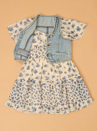 Posey Floral Dress and Denim Vest Detail 2 - AS Kids