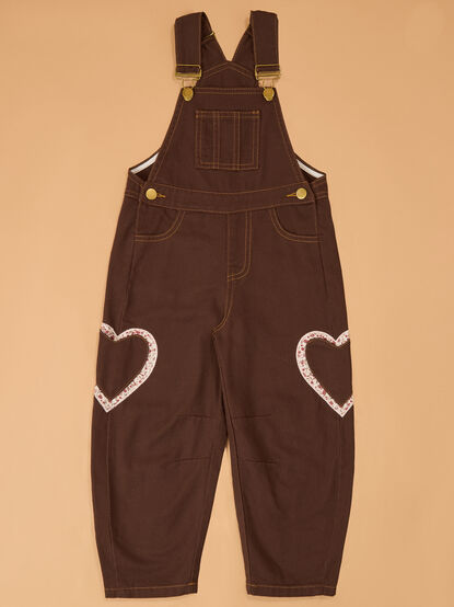 Reagan Heart Denim Overalls - AS Kids