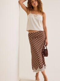Lynlee Polka Dot Satin Lace Trim Skirt - AS Kids