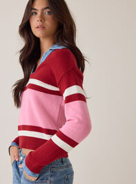 Mitchie Denim Trim Striped Sweater Detail 4 - AS Kids