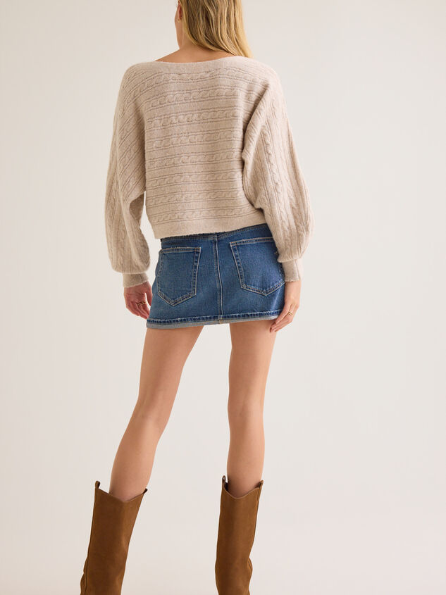 Heather Cable Knit Sweater Detail 4 - AS Kids