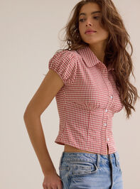 Bonnie Gingham Button Up Top Detail 3 - ALTAR'D STATE KIDS