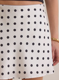 Maeve Polka Dot Satin Mini Skirt Detail 2 - ALTAR'D STATE KIDS
