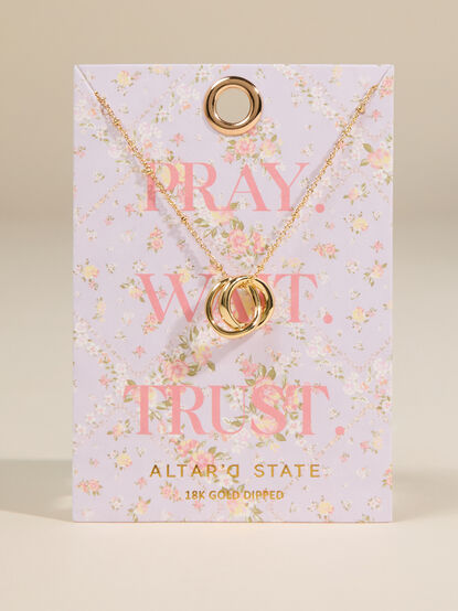 18K Gold Pray Wait Trust Necklace - ALTAR'D STATE KIDS