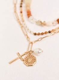 Chloe Beaded Layered Sun and Pearl Necklace Detail 2 - AS Kids
