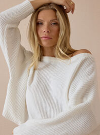 Chandler Ribbed Boatneck Crop Sweater Detail 2 - AS Kids