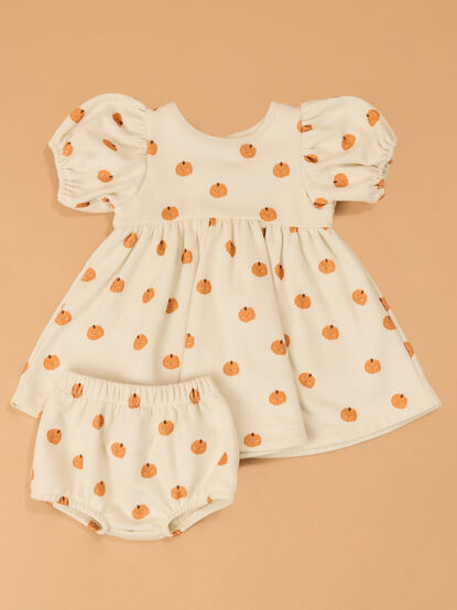 Sweet Squash Puff Sleeve Baby Dress - AS Kids