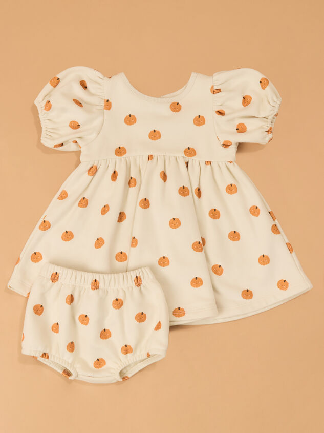 Sweet Squash Puff Sleeve Baby Dress Detail 2 - AS Kids