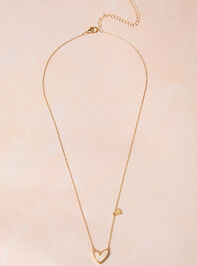 18K Gold Dainty Twin Heart Necklace Detail 2 - ALTAR'D STATE KIDS