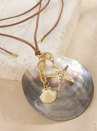 Seashell Charm Cluster Necklace Detail 2 - ALTAR'D STATE KIDS